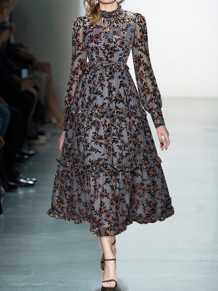 Vintage Modré Kvetinové Šaty Zo 40. Rokov