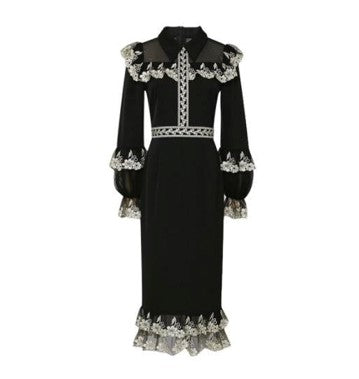 Vintage Čierne Šaty Peter Pan S Golierom