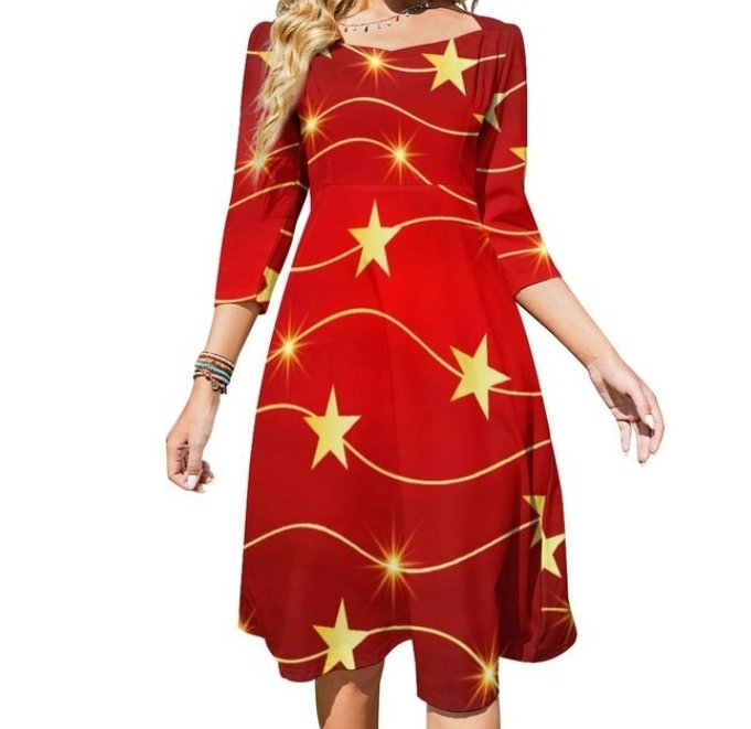 Dámske Šaty Red Star 70s Vintage Disco