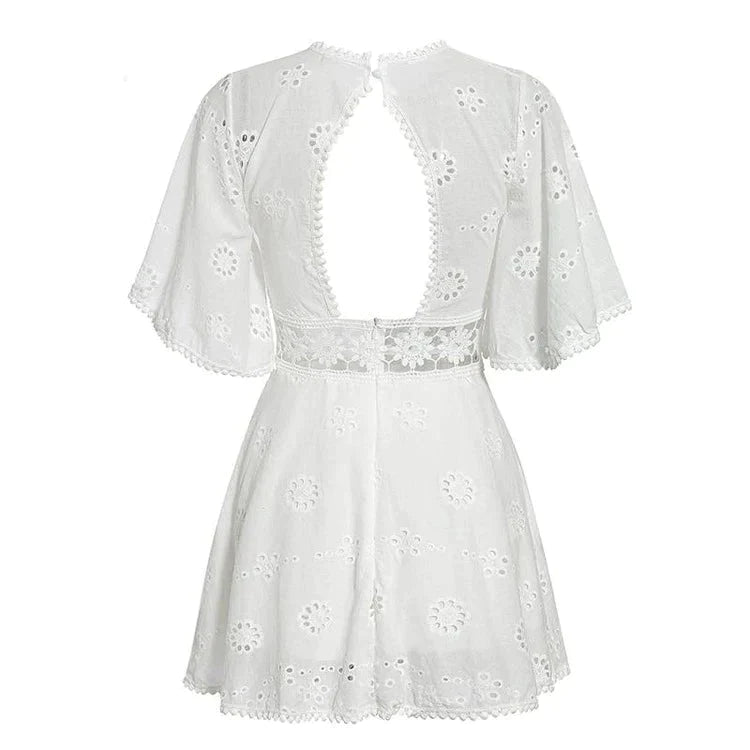 Drobné Biele Hippie Šaty Zo 70. Rokov