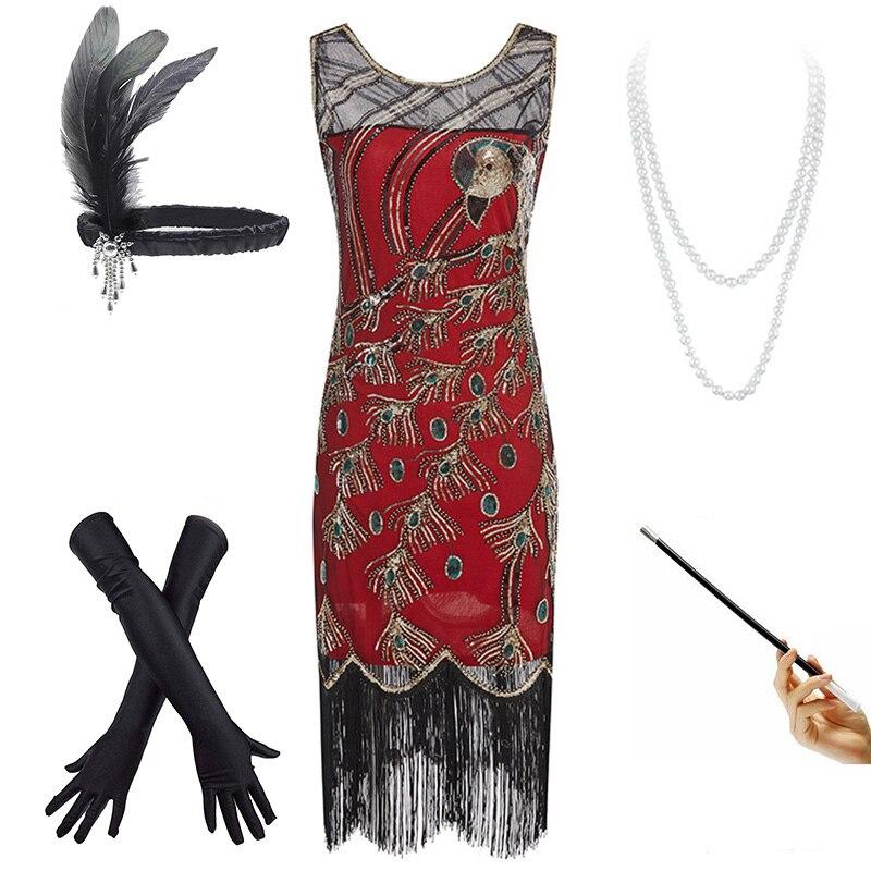 Dámske Šaty 20. Rokov Červené