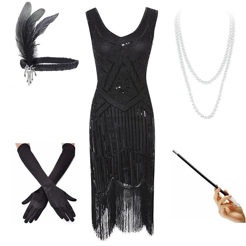 Vintage Čierne Šaty Z 20. Rokov