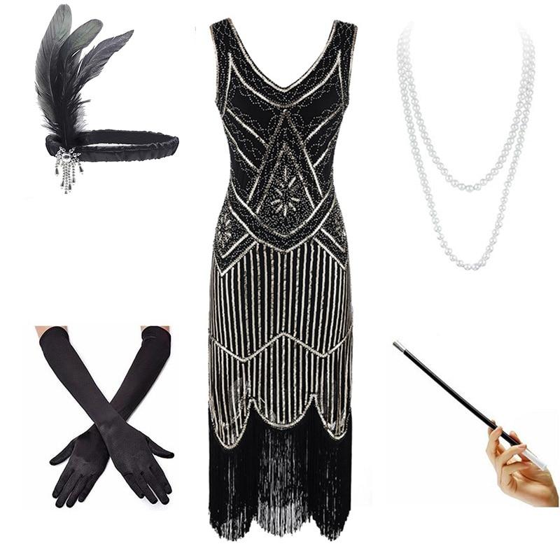 Vintage Čierno-Zlaté Šaty Z 20. Rokov