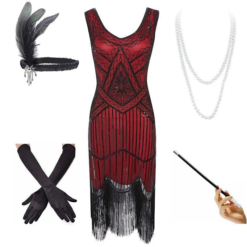 Vintage Červeno-Čierne Šaty Z 20. Rokov