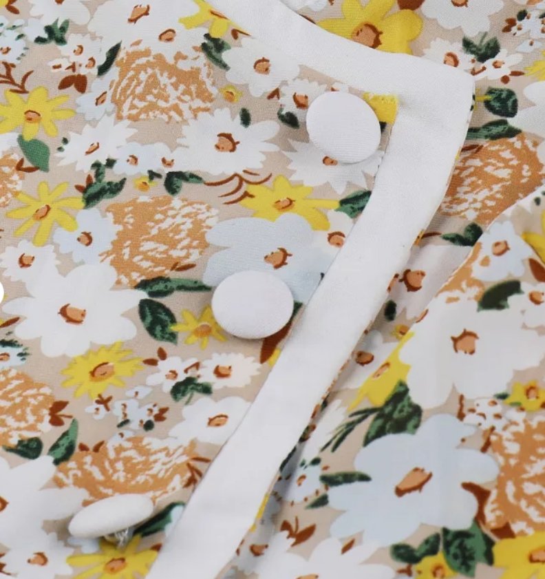 50. Pin Up Šaty Žlté Kvety