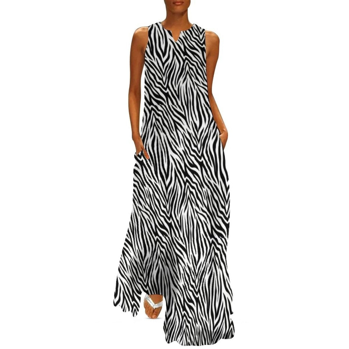 Vintage Čiernobiele Šaty Zo 70. Rokov