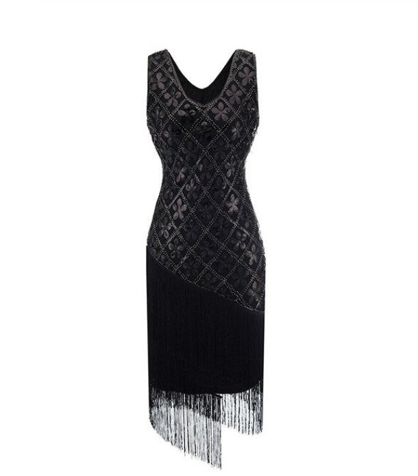 Čierne Šaty Vintage Plus Veľkosti 20. Rokov