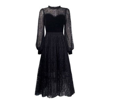 Vintage Elegantné Čipkované Šaty 40. Rokov Čierne