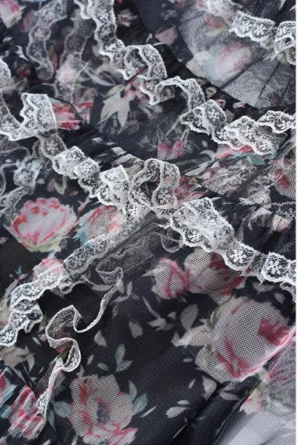 Čierne Kvetinové Šaty Zo 40. Rokov