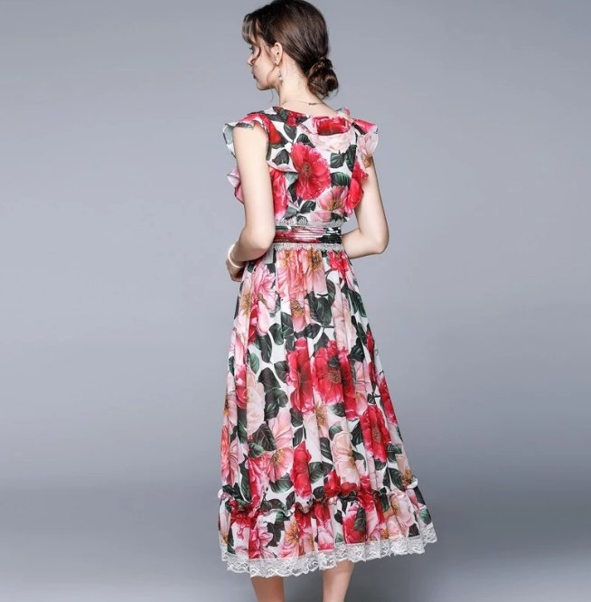 Ružové Šaty S Krátkym Rukávom Zo 40. Rokov