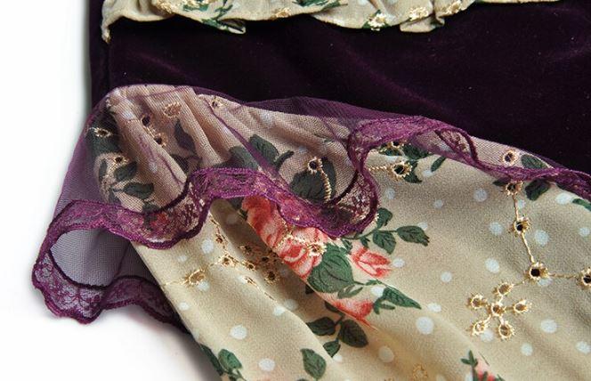 Kvetinové Zamatové Šaty Zo 40. Rokov