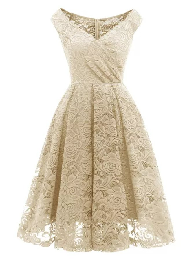 Vintage Večerné Šaty Vo Farbe Ivory