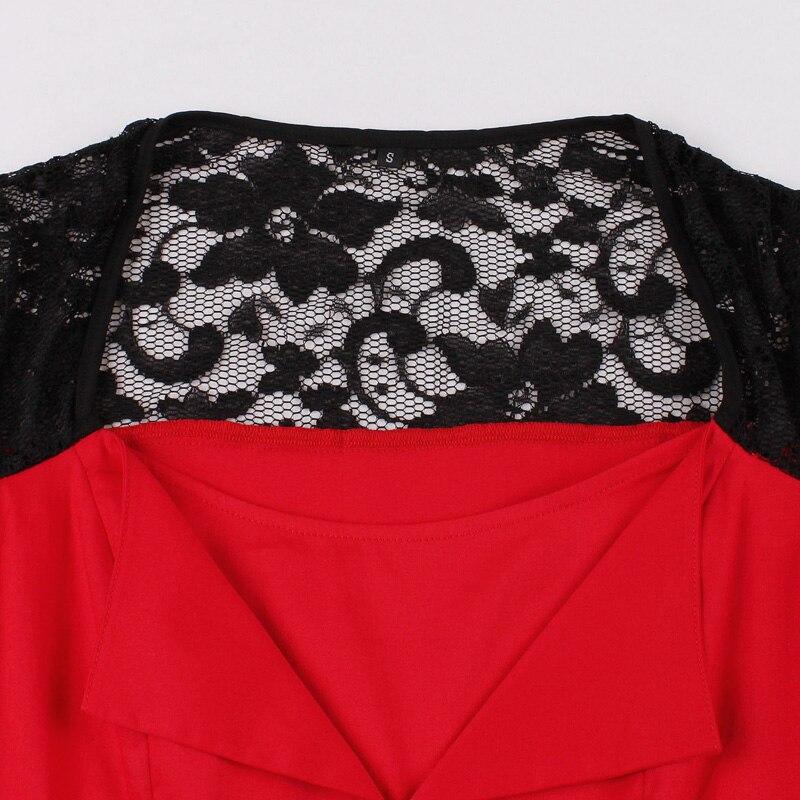 Vintage Rockabilly Červené Večerné Šaty