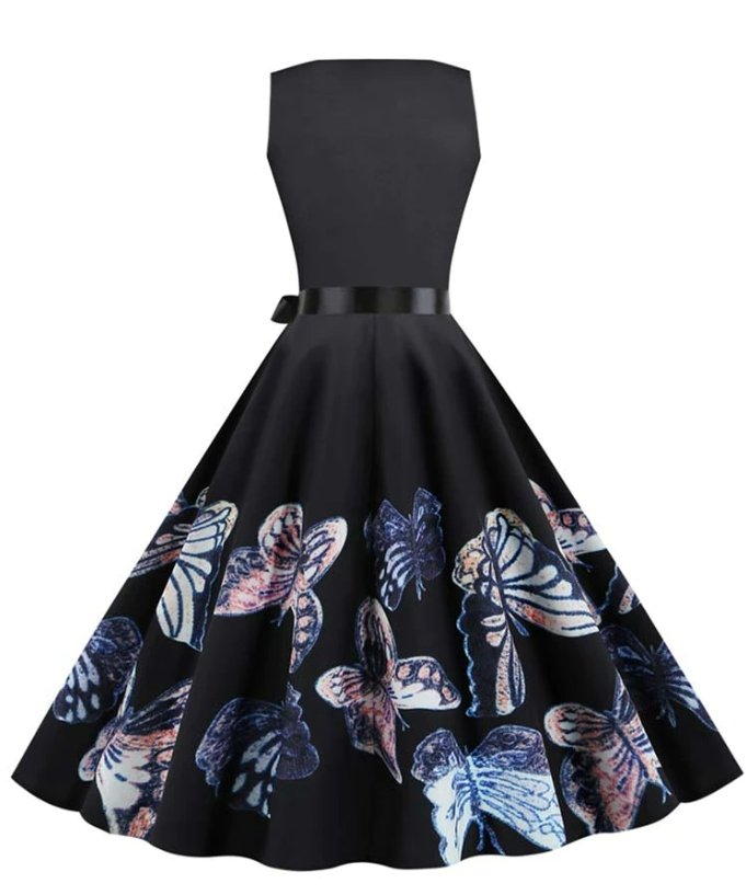 Vintage Fialové Rozšírené Šaty