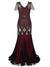 Burgundské Dlhé Šaty Gatsby Haute Couture