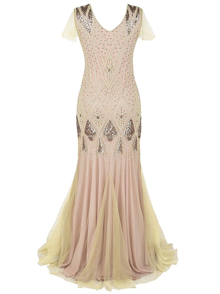 Ivory Haute Couture Dlhé Šaty Gatsby