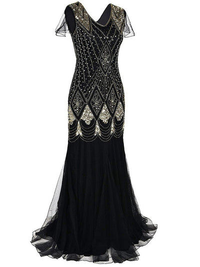 Čierne A Zlaté Dlhé Šaty Gatsby Haute Couture