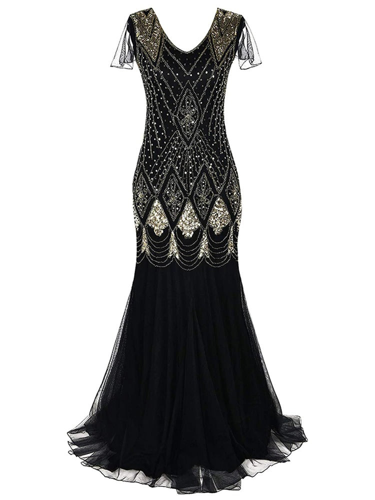 Čierne A Zlaté Dlhé Šaty Gatsby Haute Couture