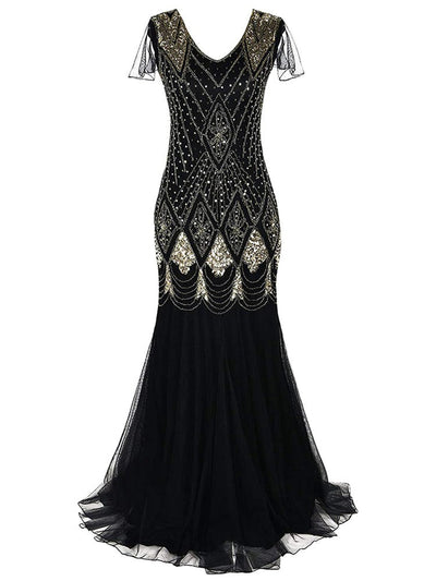 Čierne A Zlaté Dlhé Šaty Gatsby Haute Couture