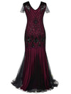 Dlhé Šaty Gatsby V Bordovej A Čiernej Farbe Haute Couture