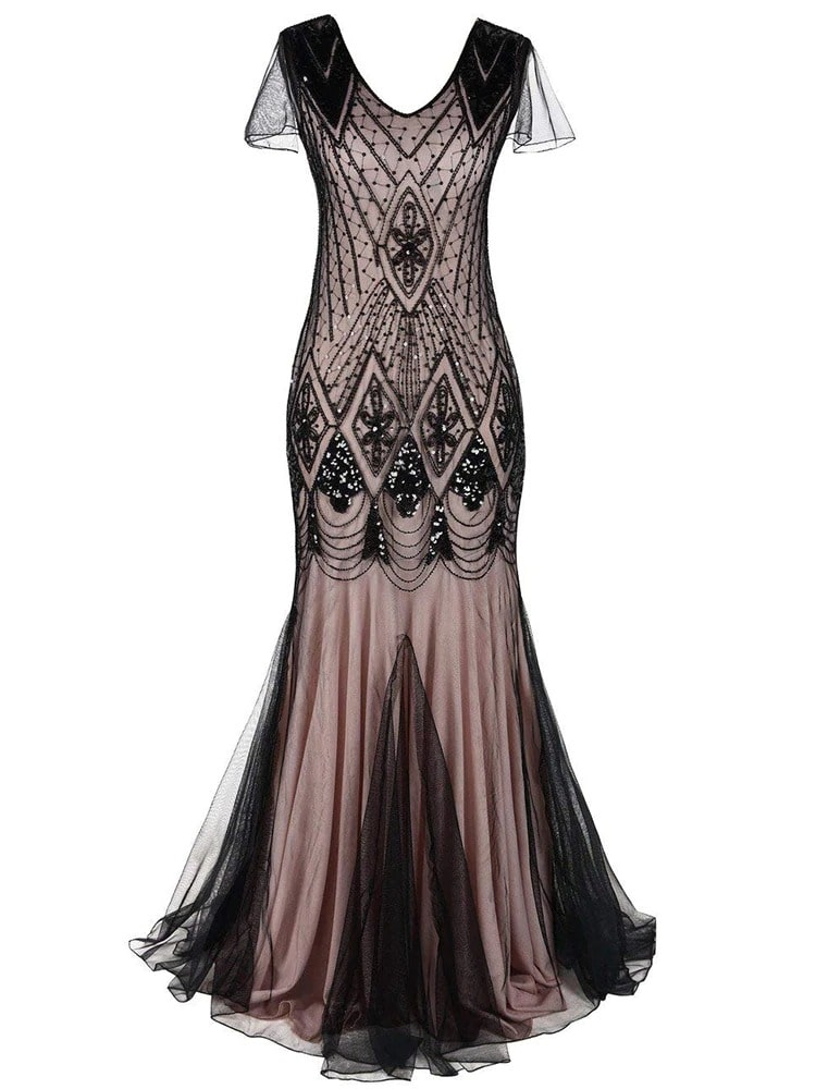 Ružové Haute Couture Dlhé Šaty Gatsby