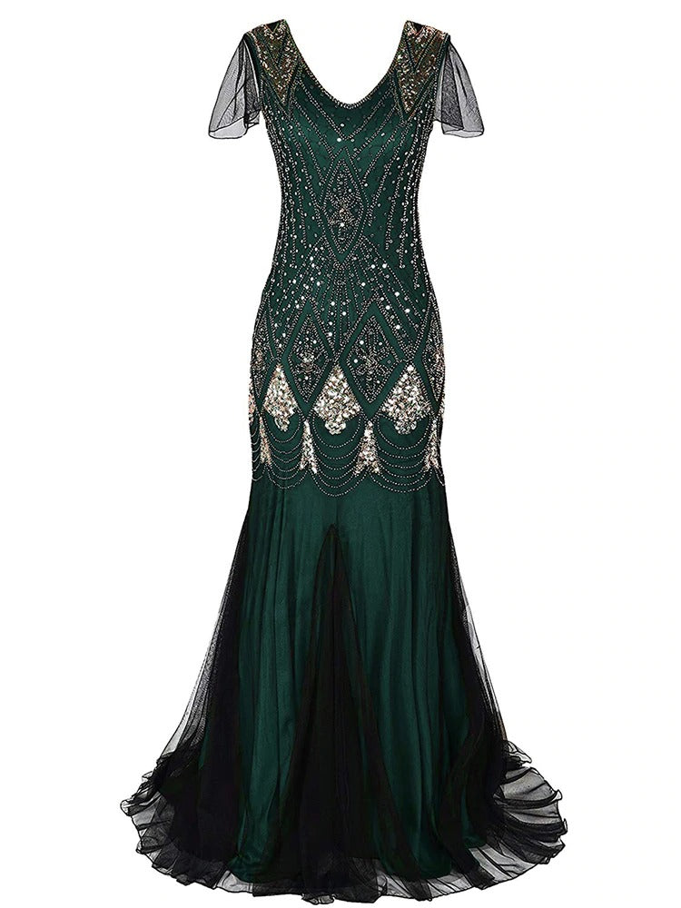 Dlhé Zelené Šaty Haute Couture Gatsby