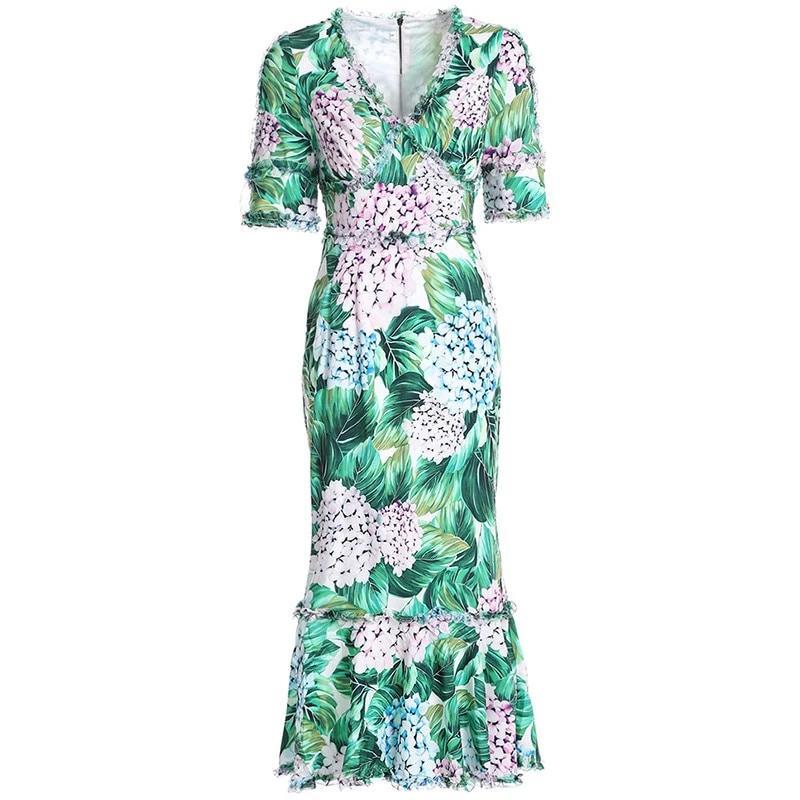 Vintage Potlač Šaty