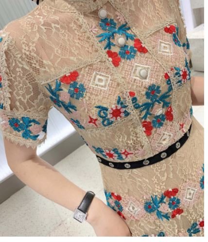 Dlhé Šaty S Volánom Vintage Champagne