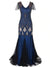 Dlhé Modré Haute Couture Šaty Gatsby