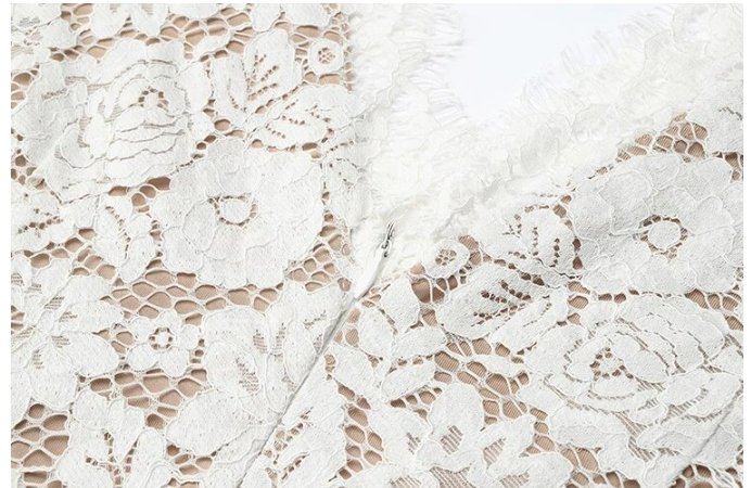 Vintage Biele Čipkované Svadobné Šaty