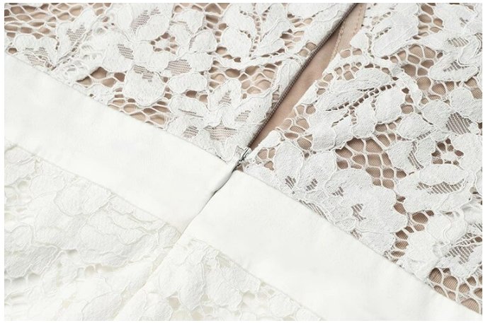 Vintage Biele Čipkované Svadobné Šaty