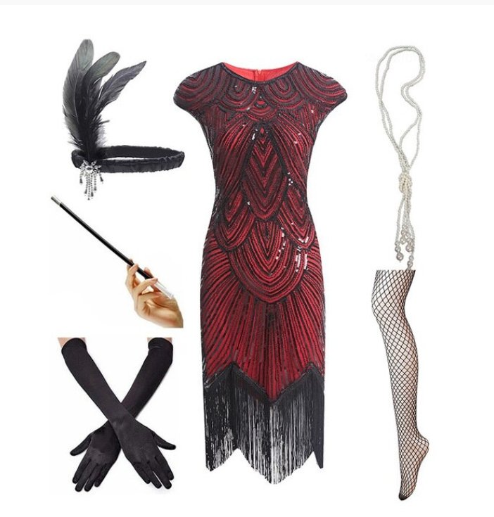 Červené Flitrové Šaty Z 20. Rokov