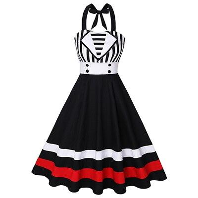 Pruhované Pin Up Šaty Z 50. Rokov