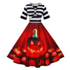Retro Halloween Šaty Burgundska