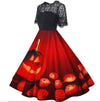 Retro Halloweenske Čierne Šaty