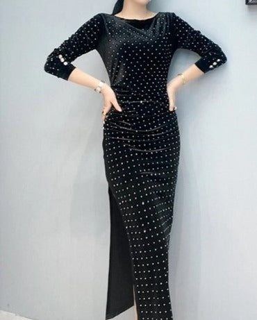 Retro Módne Čierne Šaty Zo 40. Rokov