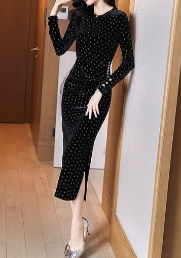 Retro Módne Čierne Šaty Zo 40. Rokov