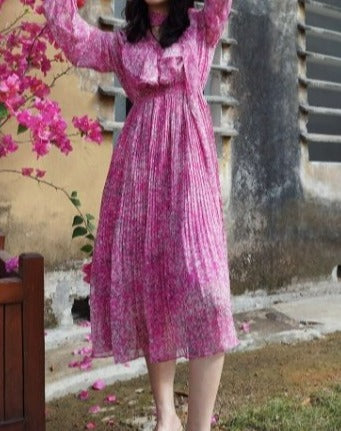 Retro Fialové Čipkované Šaty