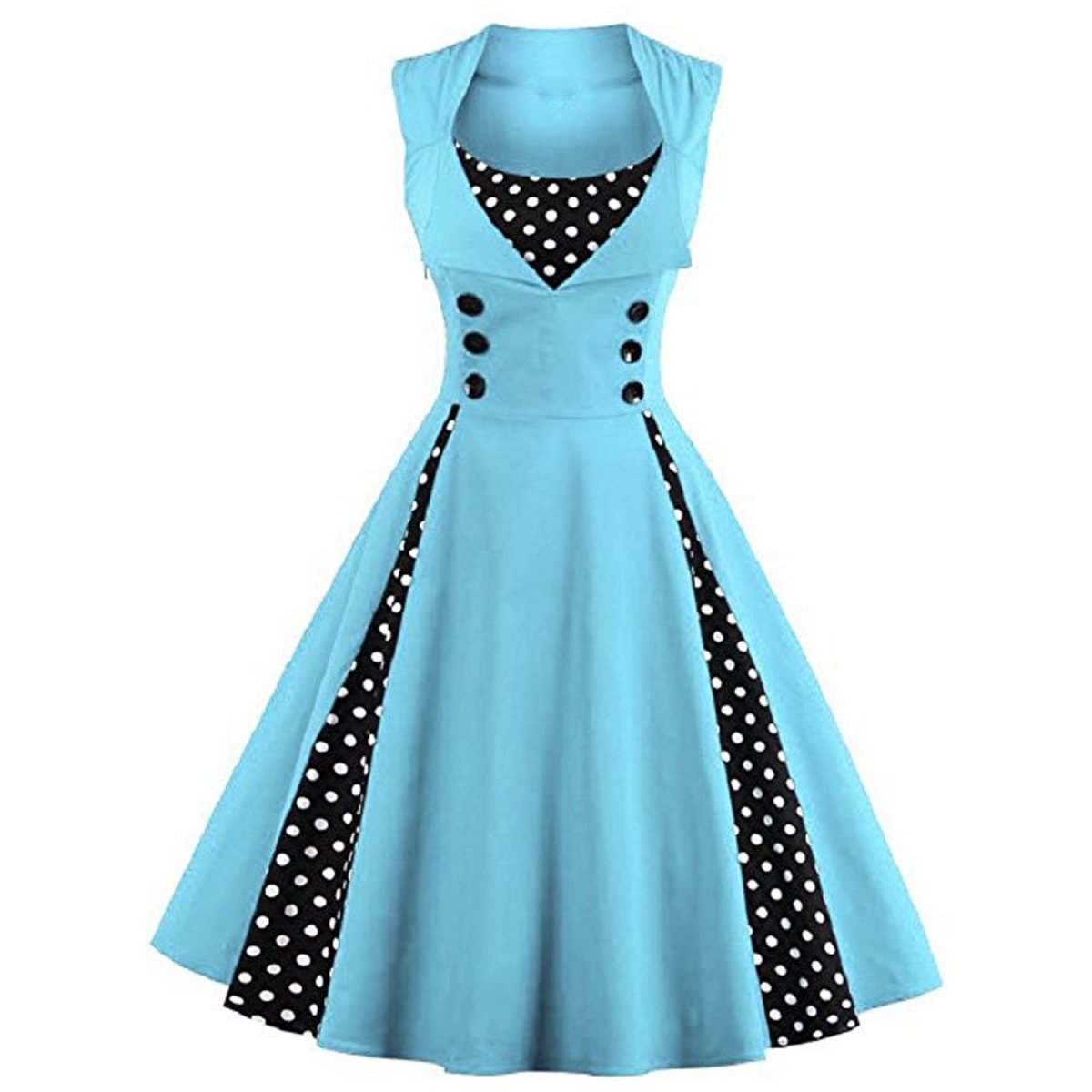 Dámske Šaty Sky Blue V Štýle 60. Rokov
