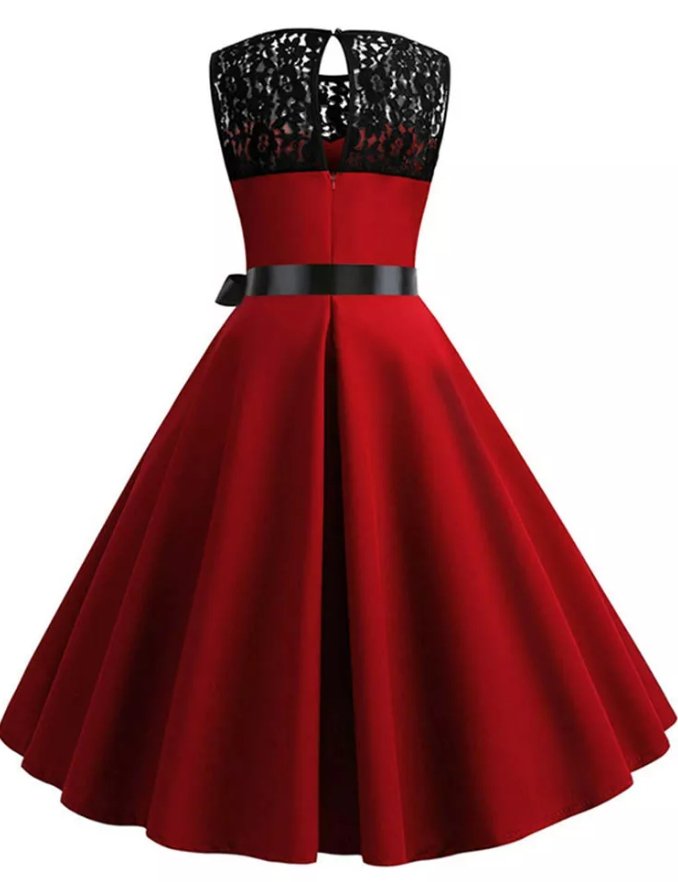 Šaty V Štýle 60. Rokov Pre Ženy Burgundsko