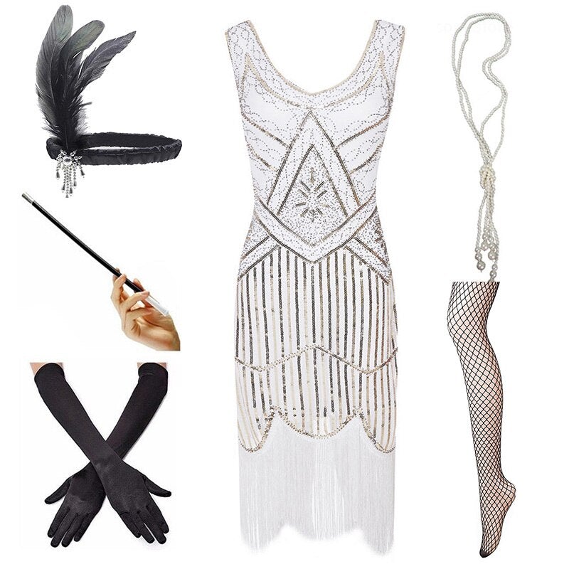 Vintage Šaty Z Roku 1920 V Bielej Farbe