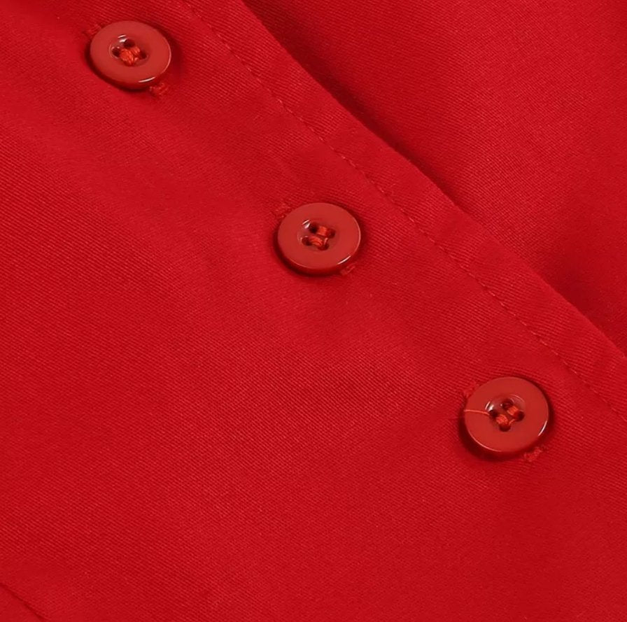 Vintage Červené Šaty Z Roku 1950