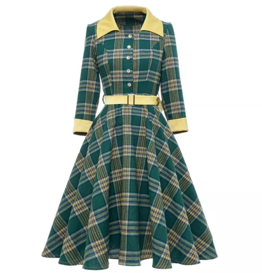 Vintage 3/4 Pruhované Šaty