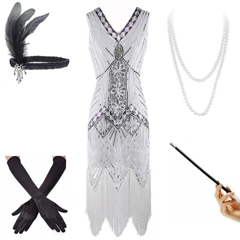 Vintage Biele Šaty Z 20. Rokov