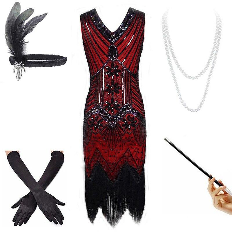 Vintage Červené Šaty Z 20. Rokov