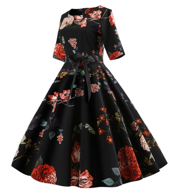 Vintage Kvetinové Šaty Z 50. Rokov