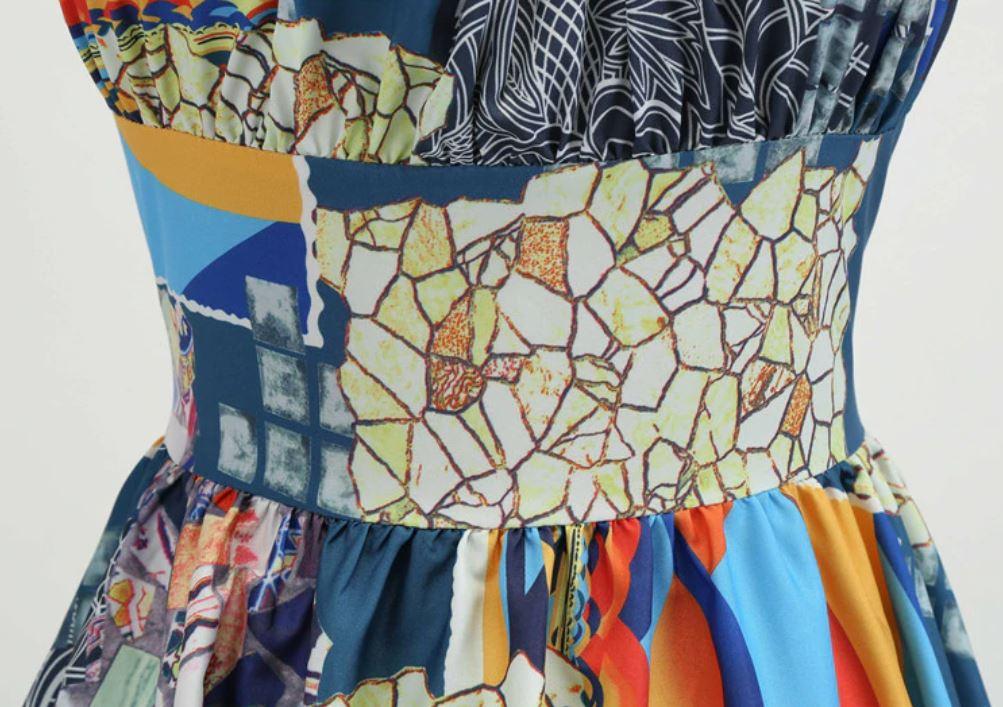 Vintage Patchworkové Šaty Zo 60. Rokov