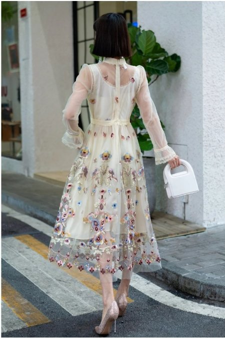 Vintage Dlhé Šaty Šampanského Zo 40. Rokov