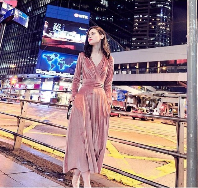 Vintage 40s Plain Dress Pink