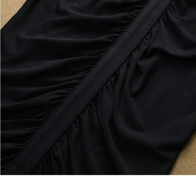 Vintage Jesenné Zimné Čierne Šaty